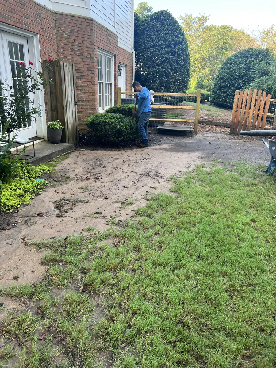 Outdoor space before landscaping work begins